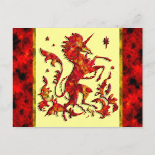 Unicorn Flames Postkarte