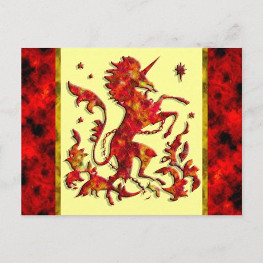 Unicorn Flames Postkarte (Vorderseite)