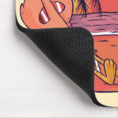 Unicorn Flamingo Beach Mousepad (Ecke)