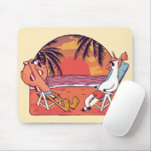 Unicorn Flamingo Beach Mousepad (Mit Mouse)