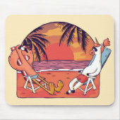Unicorn Flamingo Beach Mousepad (Vorne)