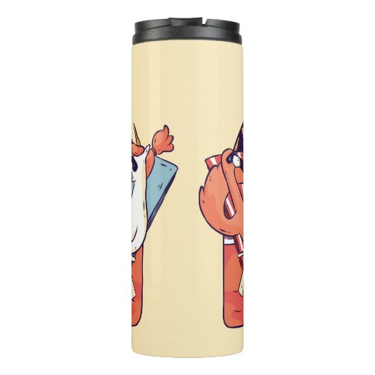 Unicorn Flamingo Beach Thermosbecher (Rückseite)