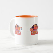 Unicorn Flamingo Beach Zweifarbige Tasse (Vorderseite Links)
