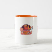 Unicorn Flamingo Beach Zweifarbige Tasse (Mittel)