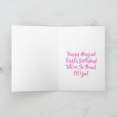 Unicorn Flamingo Magical Rainbow Girl 8. Geburtsta Karte (Innenseite)