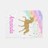 Unicorn Fleece Blanket, Pink & Gold (Vorderseite (Horizontal))