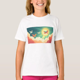 Unicorn Fliegen am sonnigen Tag T-Shirt