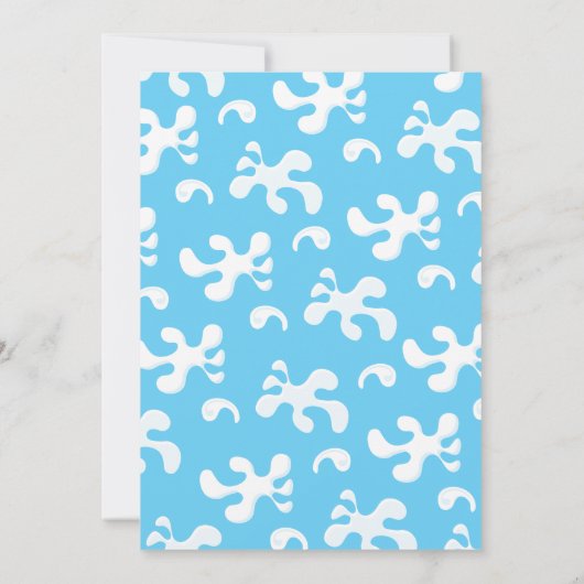 Unicorn Flippers Pool Party Einladung (Rückseite)