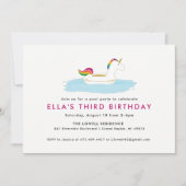 Unicorn Float Pool Party Einladung (Vorderseite)