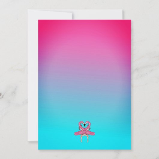 Unicorn Float Summer Pool Junggeselinnen-Abschied  Einladung (Rückseite)