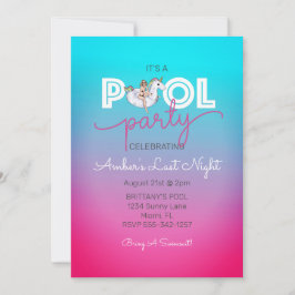 Unicorn Float Summer Pool Junggeselinnen-Abschied Einladung