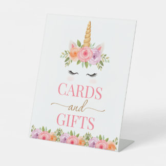 Unicorn Floral Cards and Gifts Sign Sockelschild