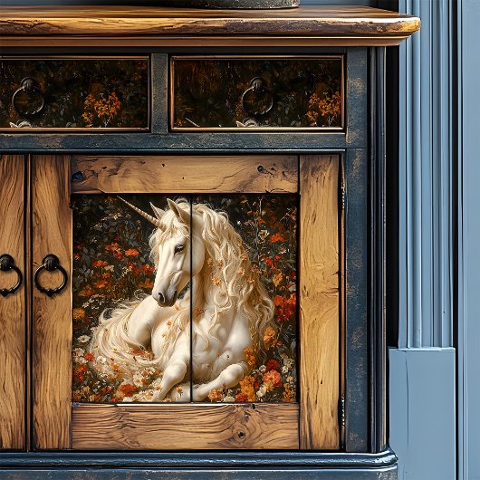 Unicorn Floral Meadow Fantasy - Musik Seidenpapier