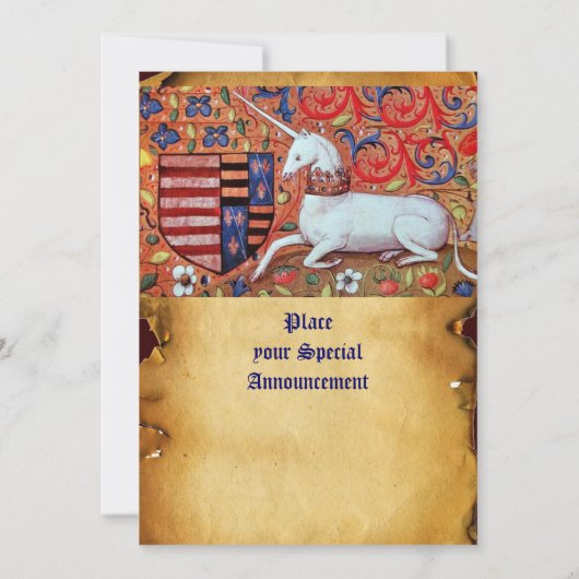 UNICORN FLORAL PARCHMENT RED WAX SIEGEL MONOGRAM EINLADUNG (Rückseite)