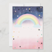 Unicorn Floral Rainbow Ombre Baby Shower Einladung (Rückseite)