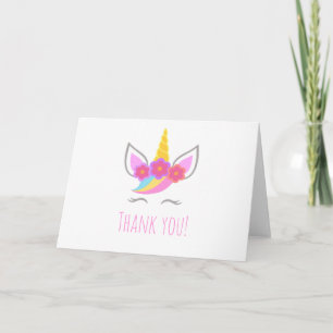 Unicorn Floral Vielen Dank Karte