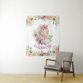 Unicorn Floral Wandteppich (Beispiel)