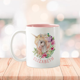 Unicorn Floral Zweifarbige Tasse