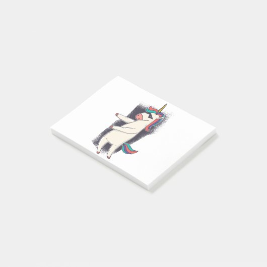 Unicorn Floss Dance Post-it Klebezettel (angewinkelt)