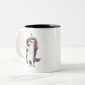 Unicorn Floss Dance Zweifarbige Tasse (Vorderseite Links)