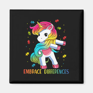 Unicorn Flossen Puzzle Piece Autismus Bewusstsein  Magnet