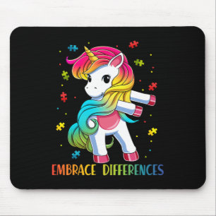 Unicorn Flossen Puzzle Piece Autismus Bewusstsein Mousepad