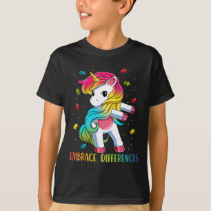Unicorn Flossen Puzzle Piece Autismus Bewusstsein T-Shirt