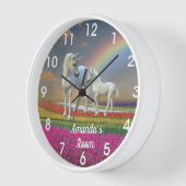 Unicorn Foal und Mutter Regenbogen Personalisiert Uhr (Winkel)