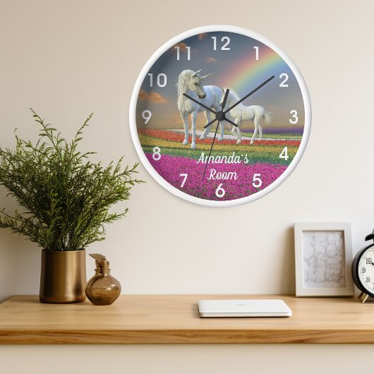 Unicorn Foal und Mutter Regenbogen Personalisiert Uhr