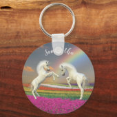 Unicorn Foals Personalisiert Rainbow Schlüsselanhänger (Vorderseite)