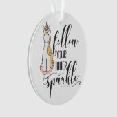 Unicorn Folgen Sie dem Party Ihres inneren Sparkel Ornament (Vorderseite)