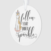 Unicorn Folgen Sie dem Party Ihres inneren Sparkel Ornament (Vorderseite)