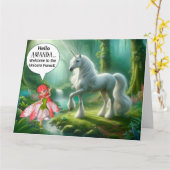 Unicorn Forest Birthday Card Karte (Gelbe Blume)