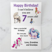 Unicorn Forest Birthday Card Karte (Innenseite)