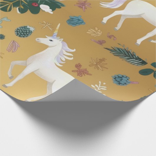 Unicorn Forest Wrapping Paper Geschenkpapier (Ecke)