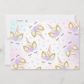 Unicorn-Foto danken Ihnen, rosa GoldUnicorn zu Dankeskarte (Rückseite)