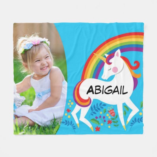 Unicorn Foto Fleece Blanket (Vorderseite (Horizontal))
