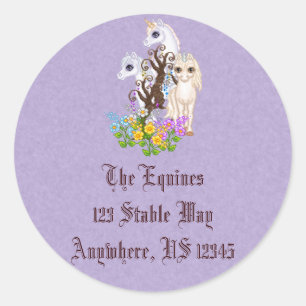 Unicorn Friends Pixel Art Runder Aufkleber