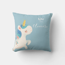 Unicorn ・ Fügen Sie Ihren Namen Niedlich Alphabet  Kissen
