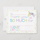 Unicorn Füllen Sie die Leere Stationery Vielen Dan Mitteilungskarte (Vorderseite)
