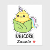 Unicorn Funny Baby Corn Pun Aufkleber (Blatt)