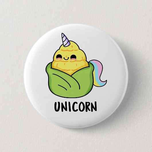Unicorn Funny Baby Corn Pun Button (Vorderseite)