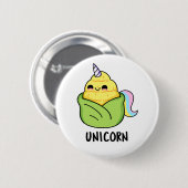 Unicorn Funny Baby Corn Pun Button (Vorne & Hinten)