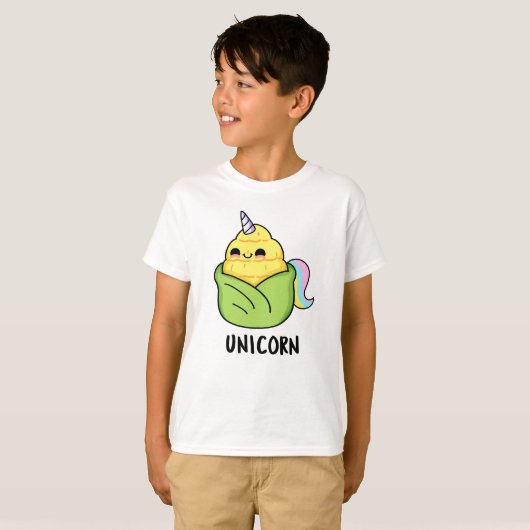 Unicorn Funny Baby Corn Pun T-Shirt (Vorne ganz)