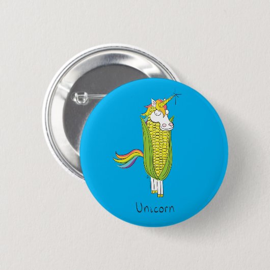Unicorn Funny Corn Button Button (Vorne & Hinten)