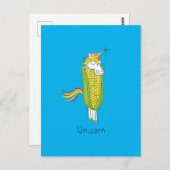 Unicorn Funny Corn Corny Postcard Postkarte (Vorne/Hinten)