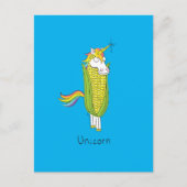 Unicorn Funny Corn Corny Postcard Postkarte (Vorderseite)