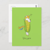 Unicorn Funny Corn Corny Postcard Postkarte (Vorne/Hinten)