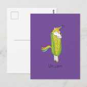 Unicorn Funny Corn Corny Postcard Postkarte (Vorne/Hinten)