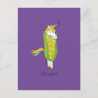 Unicorn Funny Corn Corny Postcard